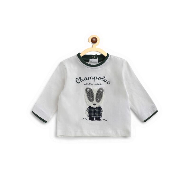 Boys Long Sleeve Cotton T-Shirt with Applique image number null